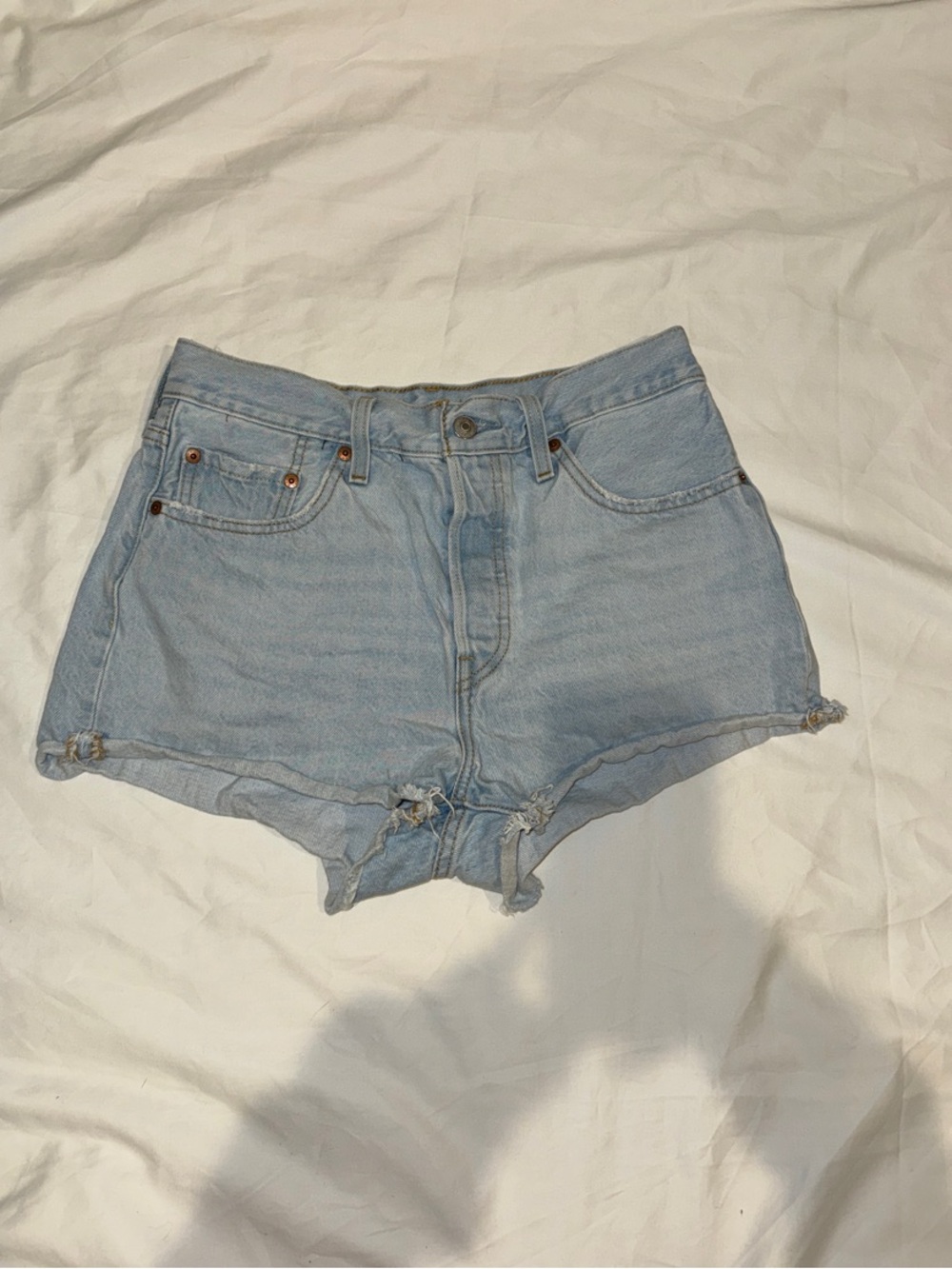 Levi's Light Wash High-Rise Denim Shorts
